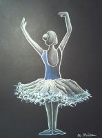 Ballerina Series - Ballerina In Blue - Charcoal Colored Pencil